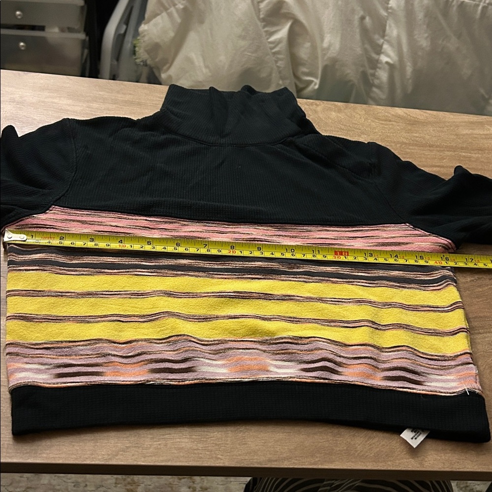 Free People Black, Pink, and Yellow Turtleneck Sweater - Picture 8 of 10